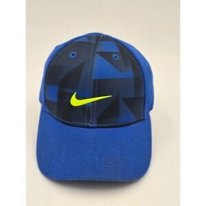 Nike Youth True 4-7 Snapback Hat Blue Black Dri Fit Geometric Adjustable Cap